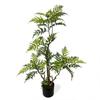 Bonsái artificial, planta verde, helecho, bonsái, árbol de la fortuna, planta de hojas dentadas, planta para ventana de centro comercial, decoración de piso interior