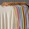Suéter de punto polar sin costuras para mujer con cuello redondo para otoño e invierno, suéter raglán suave y mullido de manga larga, jersey holgado y relajado