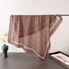 Pañuelo Cuadrado Pequeño de Algodón y Lino con Patrón Floral Espiga Retro Bufanda para la Cabeza tipo Terciopelo Chal Protección Solar Bufanda para el Cuello Bufanda para Mujer