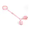 Set de moño rosa brillante de cuero para accesorios SM eróticos, esposas para entrenamiento de sirvienta, productos para adultos venta al por mayor de fábrica y entrega