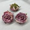 Flor artificial borda queimada cabeça de rosa feliz grampo de cabelo material de flor flor falsa borda assada flor de rosa transfronteiriça quente guirlanda flor de seda