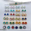Anel retangular de zircônia grande com furo passante multicolorido, nova caixa mágica de diamante, acessórios de contas para pulseira e colar DIY, liga metálica com furo reto