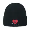 Gorro de punto bordado de Bad Bunny, conejo malo, cantante transfronterizo, gorro de lana cálido de dibujos animados europeo y americano, gorro tipo pea para hombre y mujer