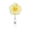 Nuevo Portapase de Identificación Retráctil con Flor Decorativa y Brillo para Personal Médico