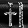 Amazon Transfronterizo Popular Diseño de Acero Inoxidable Nicho Trendy Colgante de Cruz de Diamantes Listo para la Venta