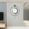 Reloj de Pared Nuevo para Restaurante Reloj Elegante Reloj Simple Creativo Elegante Lujo Accesible para Sala de Estar Colgante de Pared Moderno Simple Silencioso