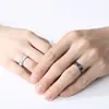Anel de casal Pedra da Lua anjo e demônio preto e branco estudante Moda anel aberto retrô anel de vidro