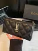 2026 Nuevo Modelo Billetera Negra Porta Tarjetas Moda Estilo Chanel Acolchada Casual Hombro Bolso Cuadrado Pequeño Clásico Ysl