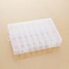 Caja de Plástico Rectangular Dividida de 24 Compartimentos Transparente a Prueba de Polvo para Manicure Organizador de Escritorio Banda de Goma Pestañas Cosméticos Caja de Almacenamiento