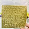 Nuevos stickers de burbujas doradas LOVE, stickers digitales, stickers de burbujas tridimensionales, stickers de burbujas en inglés para niños, producto de origen, venta directa