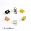 Color Oro 14K Zirconia Microincrustada Conservante del Color Espaciadores Huecos de Trompeta Accesorios para Pulseras Hechas a Mano DIY Materiales para Joyería de Collares