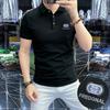 2025 Verão Novo Masculino Lel Respirável Camisa Polo de Manga Curta High-end Luz Luxo Sólido Qualidade Trendy Personalizado LOGO