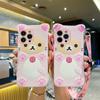 Funda para Teléfono de Comercio Exterior Adecuada para Huawei Nova14 Honor 200Lite Linda Cruzada Femenina Estéreo Dibujos Animados Oso Flor de Ciruelo