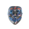 Máscara Luminosa Forma de V Luz Fría LED Negra Forma de V Horror Carnaval Halloween Baile Paso Fantasma Baile de Fantasma Broma