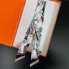 Bufanda de Seda Diagonal Estilo Nuevo, Cinta de Seda Imitación, Diadema de Seda de Sarga Estampada para Mujer, Decoración para Bolso, Bufanda para Cuello Estampada Digitalmente