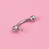 Piercing transfronteiriço DIY haste para unha de sobrancelha haste de aço inoxidável dobrada joias de piercing anel de solda acessórios anel de sobrancelha simples europeu e americano com diamante