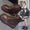 Botas Martin para Niñas 2025 Otoño/Invierno Nuevo Estilo Botas Infantiles Elegantes Botas Cortas con Forro de Polar de Princesa para Niños Mayores Botas Pequeñas de Cuero