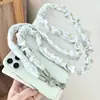 Cadena para teléfono con diseño de scrunchie estilo ins, correa cruzada, correa para el cuello, correa anti-pérdida para teléfono, cadena para teléfono con un toque de alta gama