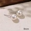 Pendientes de Botón de Perla Inspirados en la Fiebre Estilo Coreano, Plata 925, Pendientes Redondos Vintage de Lujo de Alta Gama para Mujer