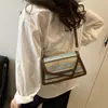Bolsa de Palha Praia Outono Transfronteiriça Feminina 2025 Nova Simples de Ombro Moda Transversal Pequena Quadrada