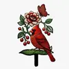 Estaca de Jardín Cardinal Art para Nuevo Producto Transfronterizo Pájaro Rojo Letrero de Hierro para Jardín Decoración de Patio