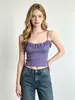 Fábrica de Origen Transfronteriza Top de Punto con Borlas Primavera/Verano para Mujer, Top Corto Ajustado, Camisola Sexy para Usar por Debajo