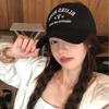 Gorra de béisbol negra estilo americano para mujer, verano 2024, nueva gorra de ala ancha con cabeza grande, pequeña, suave y con lengüeta de pato para hombre.