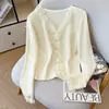 En Stock Otoño e Invierno Nuevo Estilo Prendas de Punto Abotonadas Diseño para Mujer Cuello en V Cuello de Encaje Camisa Base para Uso Interior y Exterior