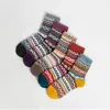 Calcetines de rizo coreanos de invierno en caña de punto grueso lindo estilo étnico retro cálidos gruesos calcetines para mujer de lana de tracción para mujer