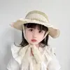 Sombrero Infantil Estilo Padre-Hijo, Sombrero de Paja Delgado de Verano, Sombrero de Pescador Transpirable para Mujer, Elegante Sombrero de Princesa para Bebé, Sombrero de Playa