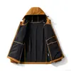 Chaqueta soft shell Niaojia para hombre con forro polar, engrosada, para exteriores, montañismo, cortavientos, impermeable, deportiva, casual, con capucha, moda