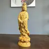 Rosario de Talla en Madera de Tuyo Taihang Adornos de Guanyin Talla en Madera Maciza Bodhisattva Guanyin Artesanía Tradicional de Talla en Madera Accesorios de Escritorio