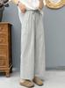 Pantalones de Gasa de Algodón de Doble Capa Reductores de Edad Moda para Mujer 2025 Nuevos Pantalones Elásticos Elegantes Versátiles Pantalones Rectos de Algodón Puro Versátiles