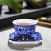 Taza de té de esmalte dorado de alta calidad, color bajo cubierta, taza de té pequeña de cerámica azul y verde, juego de té de kung fu, taza de té