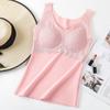 Ropa interior térmica de terciopelo alemán para otoño e invierno, chaleco para mujer, sin costuras, lijado, cuello en U, base moldeadora de cuerpo, ropa exterior de terciopelo