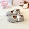 Zapatos de Cuero para Niñas de 3-6 Años con Pedrería Brillantes Zapatos de Princesa Estilo Primavera/Otoño Suela Suave Zapatos Pequeños de Cuero para Niños para Usar con Faldas Zapatos de Performance