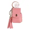 Estuche de cuero para desinfectante de manos transfronterizo conveniente borla llavero de spray botella vacía de spray de agua desinfectante colgante de estuche de cuero