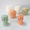 Vela Aromática Coluna de Rosa 3D Molde de Silicone DIY Dia dos Namorados Coluna de Flor Pedra Difusora Ferramenta de Desbaste de Gesso para Lembrança
