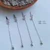Plata de Ley S925 Cadena Extendida de Amor Pulsera de Cuentas DIY Cadena de Conexión para Collar Cadena de Cola con Ajuste de Tirón de Silicona