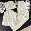Novo Pijama Fofo de Estudante Tamanho Grande com Bojo para Mulheres, Estilo Primavera e Verão, Pode Ser Usado Fora de Casa, Conjunto de Roupa de Casa Três Peças Soltinho