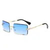 Gafas de Sol Cuadradas Sin Marco Transfronterizas Nuevas Europeas y Americanas para Hombres y Mujeres, Gafas de Sol Cuadradas Pequeñas con Bordes Cortados Japonesas y Coreanas, Gafas de Sol Ultraligeras