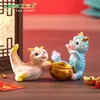 Paisagem em miniatura, estatueta de dragão auspicioso de Ano Novo, boneco de dragãozinho fofo, acessório de cápsula surpresa, acessório de decoração DIY, ornamento de mesa para atrair riqueza