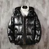 Jaqueta acolchoada de algodão com pena masculina 2023 nova jaqueta acolchoada de algodão marca de tendência jaqueta pão jaqueta acolchoada de algodão moda bonita brilhante casaco de inverno tendência