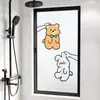 Pegatinas de Vidrio para Baño de Animales Lindos, Protección de Privacidad Translúcida y Opaca, Película de Vidrio Esmerilado de Dibujos Animados para Ventanas de Inodoro
