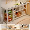 Estante de Almacenamiento para Cocina, Mesa Multifuncional de Piso de Múltiples Niveles para el Hogar, Ultra Estrecha, Mesa de Trabajo, Gabinete de Almacenamiento, Gabinete Lateral Estrecho