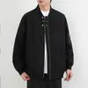 Chaqueta bomber de trabajo americana de alta gama transfronteriza con cuello alto para hombre, chaqueta tipo béisbol con diseño de otoño, chaqueta versátil de corte holgado