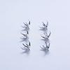 Acero de Titanio Base Puntiaguda Cuatro Garras Espiral Interna Piedra de Zirconia Montaje Vacío Arete Joyería para Piercing Montaje de Garras Accesorios DIY Venta al por Mayor