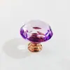 Atacado do Fabricante Maçaneta de Cristal de 30mm para Portas de Guarda-Roupa e Gavetas, Ferragem para Gabinete de Furo Único, Maçaneta Colorida de Liga de Alumínio