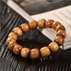Cuero de tigre sándalo cuentas antiguas hombres y mujeres pulsera de mano cuentas de texto rosario sándalo joyería popular joyería de madera alrededor del dedo suave