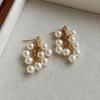Pendientes de borlas de perlas para mujer, diseño elegante, estilo vintage, con personalidad, sencillos y combinables, con tachuelas y cadena de uva.